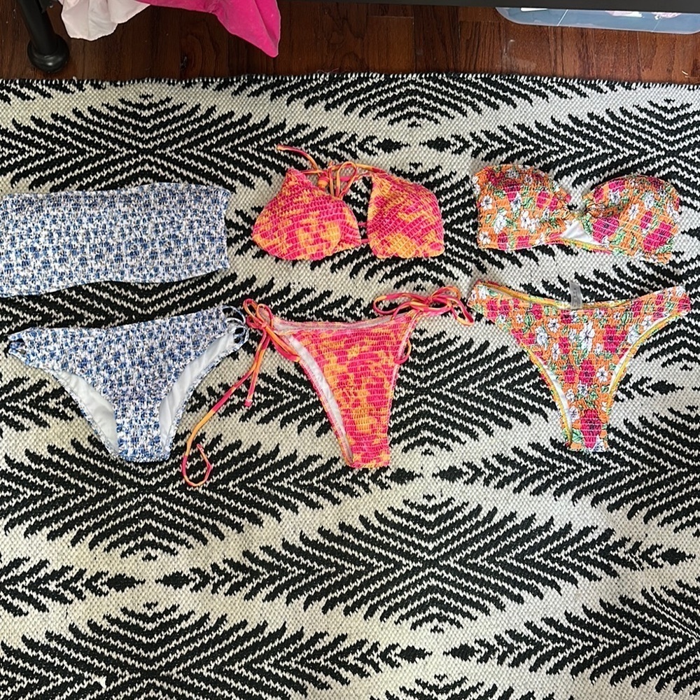 3 pack smocked swimsuits